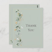 Bloral Eukalyptus Greenery Gold Wedding Green Postkarte (Vorne/Hinten)