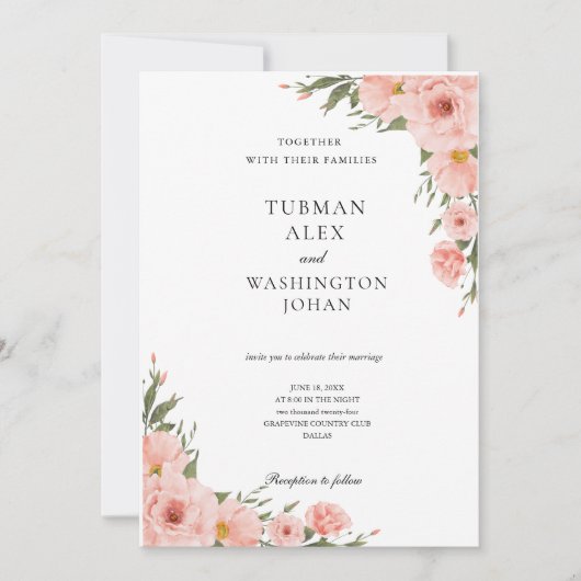 Bloral Eukalyptus Wedding Einladung (Vorderseite)