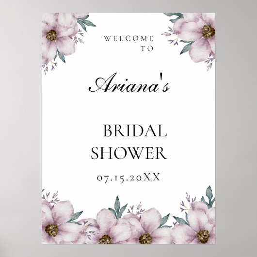 Bloral Eukalyptus Wedding Welcome Sing Poster (Vorne)