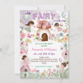Bloral Fairy Forest Baby Girl Dusche Einladung (Vorderseite)