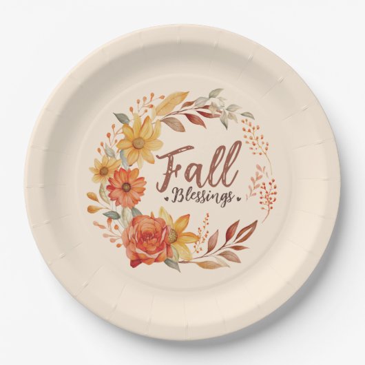 Bloral Fall Segen Pappteller (Vorderseite)