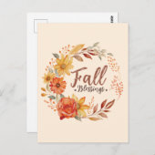 Bloral Fall Segen Postkarte (Vorne/Hinten)