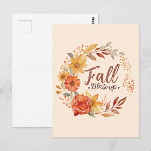 Bloral Fall Segen Postkarte (Vorne/Hinten)