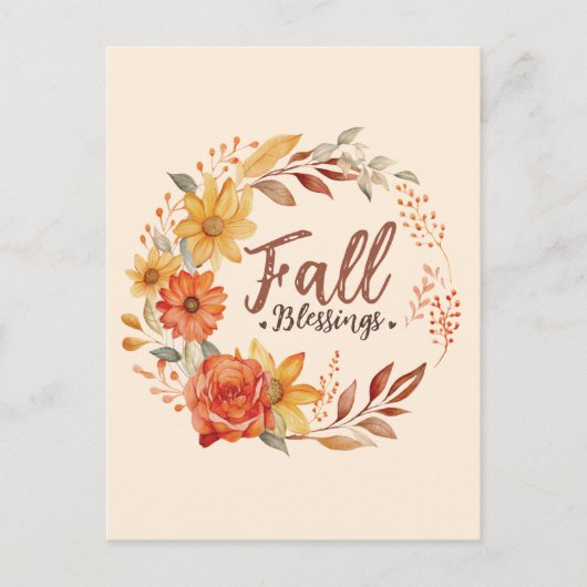 Bloral Fall Segen Postkarte (Vorderseite)
