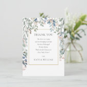 Bloral Foliage Baby Duschgedicht Dankeskarte (Stehend Vorderseite)