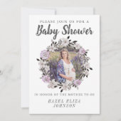 Bloral Foto Maternity Baby Shower Einladungen (Vorderseite)