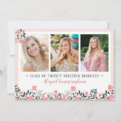 Bloral Geometrische Rose der Graduierungspartei Go Einladung (Vorderseite)