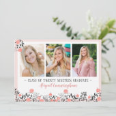 Bloral Geometrische Rose der Graduierungspartei Go Einladung (Stehend Vorderseite)