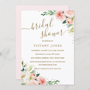 Bloral-Gold-Blush-Brautparty Einladung