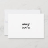 Bloral Graphite Wedding RSVP Card Karte (Rückseite)