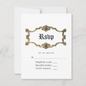 Bloral Halloween Gothic Wedding RSVP Karte (Vorderseite)