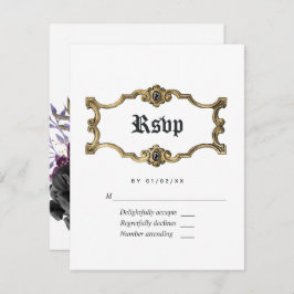 Bloral Halloween Gothic Wedding RSVP Karte