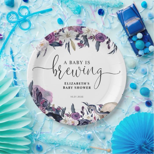 Bloral Halloween Skull Baby ist Braudusche Pappteller (Party)