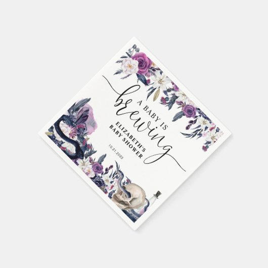 Bloral Halloween Skull Baby ist Braudusche Serviette (Ecke)