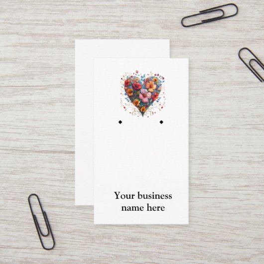 Bloral heart Earring Card Visitenkarte (Vorderseite/Rückseite Beispiel)