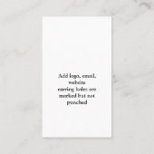 Bloral heart Earring Card Visitenkarte (Rückseite)