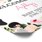 Bloral Heilige Kuh Baby Dusche Willkommen Poster (Ecke)