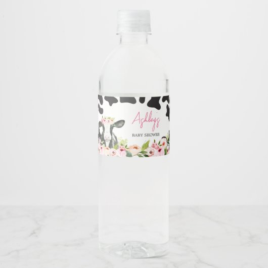 Bloral Holy Cow Baby Dusche Wasserflaschenetikett (Vorderseite)