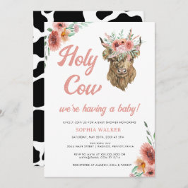 Bloral Holy Cow Western Baby Girl Dusche Einladung
