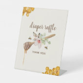 Bloral Honey Bee Baby Dusche Windel Raffel Sockelschild (Vorderseite)