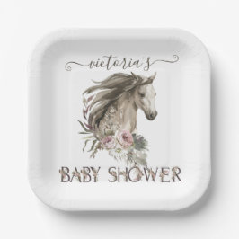 Bloral Horse Ranch Baby Dusche Pappteller