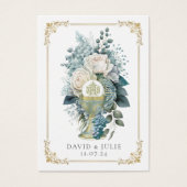 Bloral katholische Hochzeitskarte (Vorderseite)
