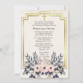 Bloral katholische Taufe gesegnete Mutter Jesus Einladung (Rückseite)