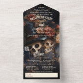 Bloral Kissing Skeletons Adult Halloween All In One Einladung (Innen Boden)