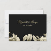 Bloral Lila Black and Gold Hochzeit rsvp (Rückseite)