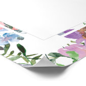 Bloral Lila Blush Brautparty Begrüßungszeichen Poster (Ecke)