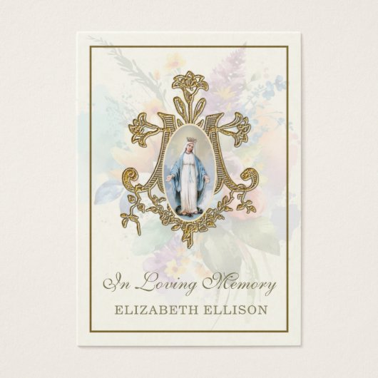 Bloral Marian Cross Jungfrau Mary Beerdigung Gebet (Vorderseite)