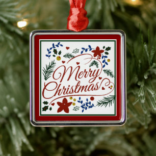 Bloral Merry Christmas Metal Ornament Aus Metall