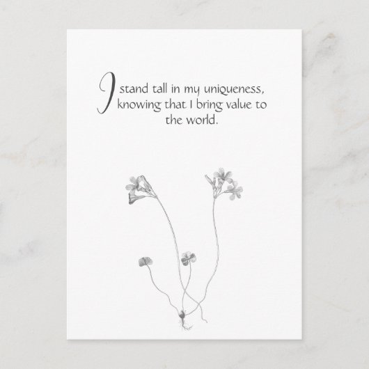 Bloral Minimalistische individuell anpassbare Affi Postkarte (Vorderseite)