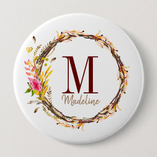 Bloral Monogramm Fall Foliage Button