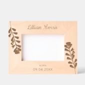 Bloral Neue Geborene Babyname und Datum Geätzte Rahmen (Vorderseite)