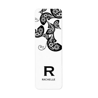 Bloral Peacock Black Party Siegel Custom Labels