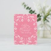 Bloral Pride & Prejudice Jane Austen Bookish Zitat Postkarte (Stehend Vorderseite)