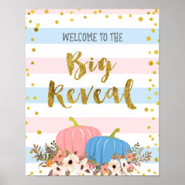 Bloral Pumpkin Gender Reveal Willkommenszeichen Poster