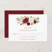 Bloral Red Burgundy White Elegante Wedding UAWG Einladung (Vorne/Hinten)