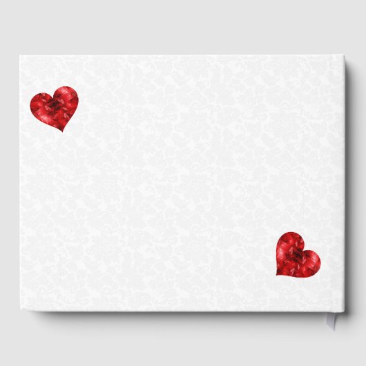 Bloral Red Hearts Gästebuch (Rückseite)