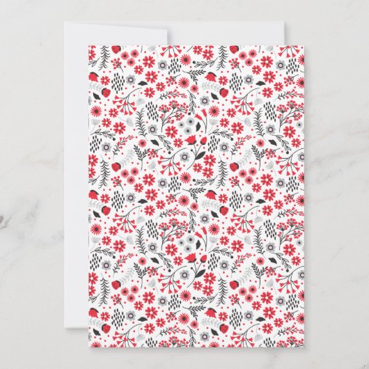 Bloral Red Ladybug Kinderdusche Einladung (Rückseite)