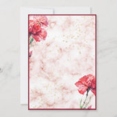 Bloral Red Marble Script Overlay Wedding Invitati Einladung (Rückseite)
