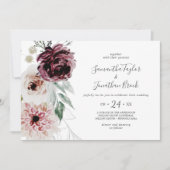 Bloral Romance Horizontal Wedding Einladung (Vorderseite)