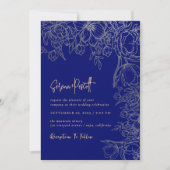 Bloral Royal Blue Arch Wedding Einladung (Vorderseite)