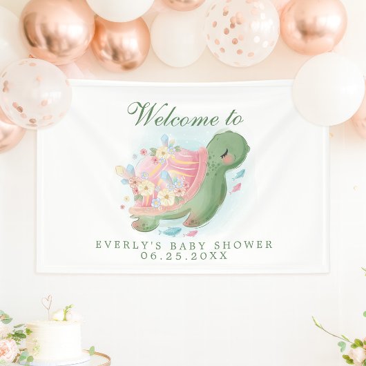 Bloral Sea Turtle Baby Dusche Willkommen Banner