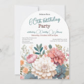 Bloral sechzigste Geburtstagsdahlis Einladung (Vorderseite)