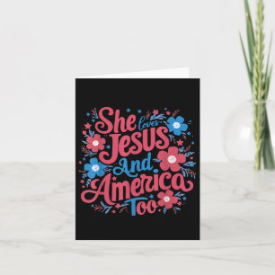 Bloral Sie Lieben Jesus und Amerika 4. Juli Karte