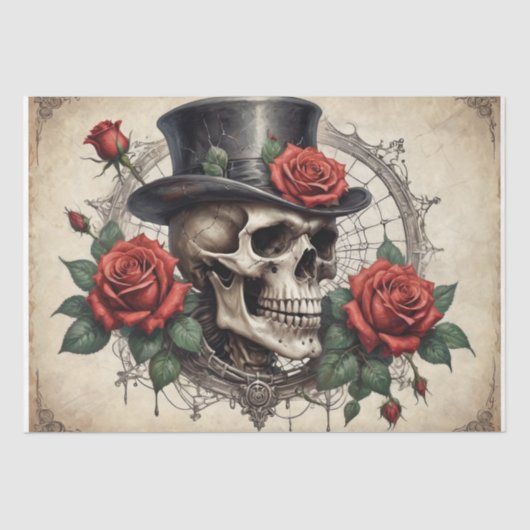 Bloral Skull Dark Elegance Seidenpapier (Vorderseite)