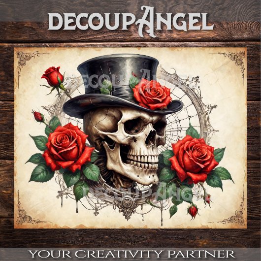 Bloral Skull Dark Elegance Seidenpapier