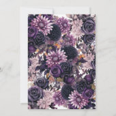 Bloral Skull Gothic Halloween Brautparty Einladung (Rückseite)